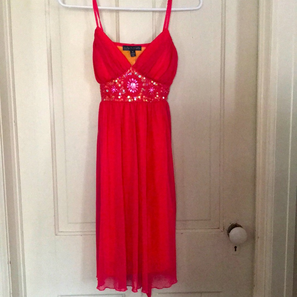 City Triangles coral prom dress